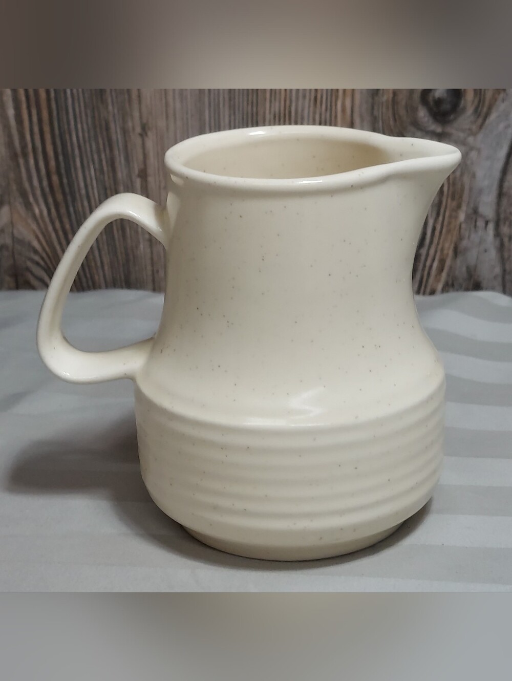 Vintage Mid-Century Speckled Stoneware Creamer Cottagecore Farmhouse